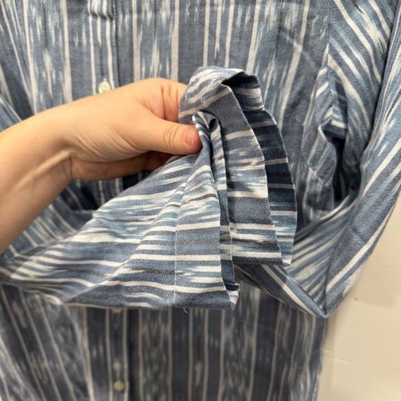 Pure J. Jill Printed Button Down Long Sleeve Tunic Shirt X-Small Cotton - Picture 7 of 7